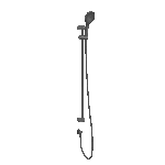 Nero Mecca Care 25mm Grab Rail And Adjustable Shower Rail Set 900mm Gun Metal | NRCS004GM