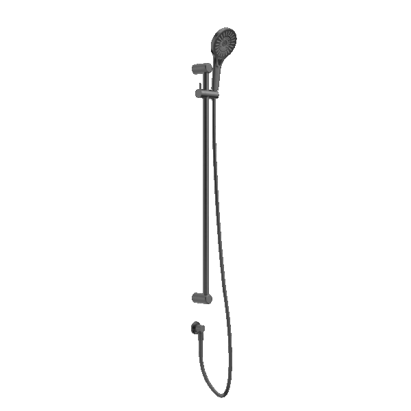 Nero Mecca Care 25mm Grab Rail And Adjustable Shower Rail Set 900mm Gun Metal | NRCS004GM