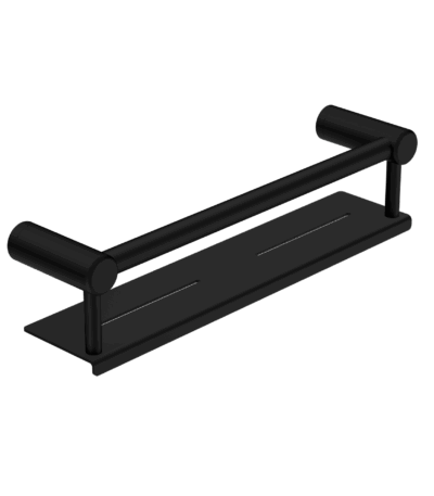 Nero Mecca Care 25mm Grab Rail With Shelf 300mm Matte Black | NRCR2512CMB