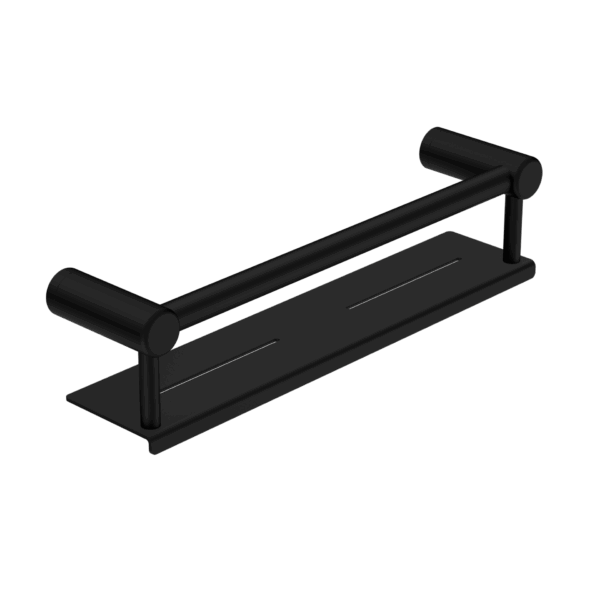 Nero Mecca Care 25mm Grab Rail With Shelf 300mm Matte Black | NRCR2512CMB
