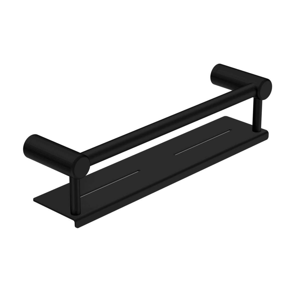 Nero Mecca Care 25mm Grab Rail With Shelf 450mm Matte Black | NRCR2518CMB