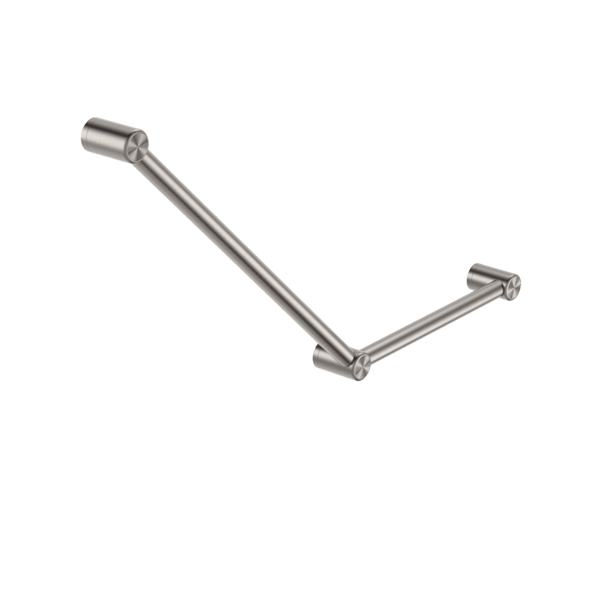 Nero Mecca Care 32mm Ambulant Toilet Grab Rail 45 Degree 750X450mm Brushed Nickel | NRCR3245ABN