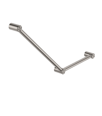 Nero Mecca Care 32mm Ambulant Toilet Grab Rail 45 Degree 750X450mm Brushed Nickel | NRCR3245ABN