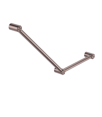 Nero Mecca Care 32mm Ambulant Toilet Grab Rail 45 Degree 750X450mm Brushed Bronze | NRCR3245ABZ