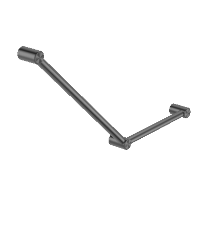 Nero Mecca Care 32mm Ambulant Toilet Grab Rail 45 Degree 750X450mm Gun Metal | NRCR3245AGM