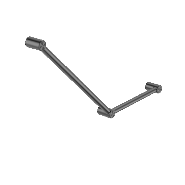 Nero Mecca Care 32mm Ambulant Toilet Grab Rail 45 Degree 750X450mm Gun Metal | NRCR3245AGM