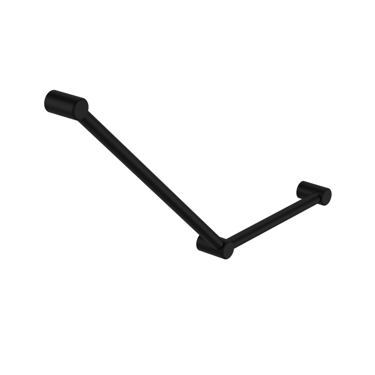Nero Mecca Care 32mm Ambulant Toilet Grab Rail 45 Degree 750X450mm Matte Black | NRCR3245AMB