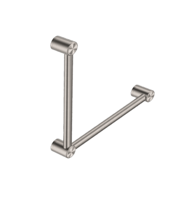Nero Mecca Care 32mm Ambulant Toilet Grab Rail 90 Degree 450X450mm Brushed Nickel | NRCR3290ABN