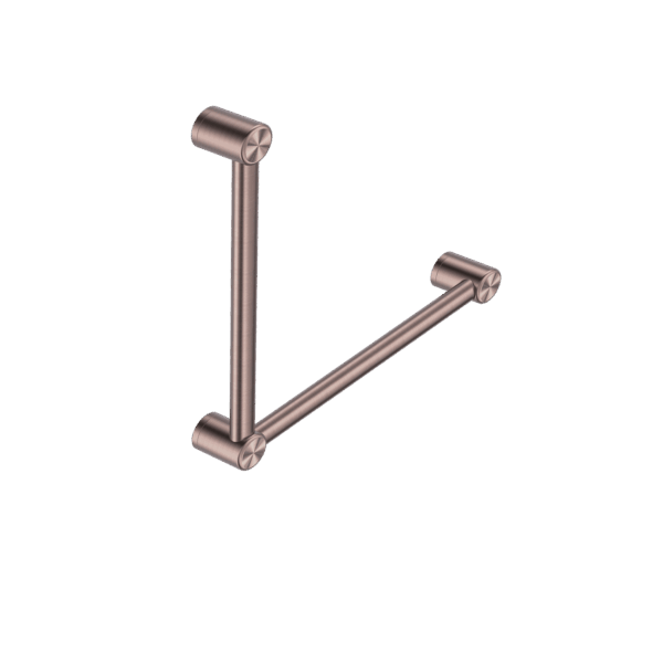 Nero Mecca Care 32mm Ambulant Toilet Grab Rail 90 Degree 450X450mm Brushed Bronze | NRCR3290ABZ