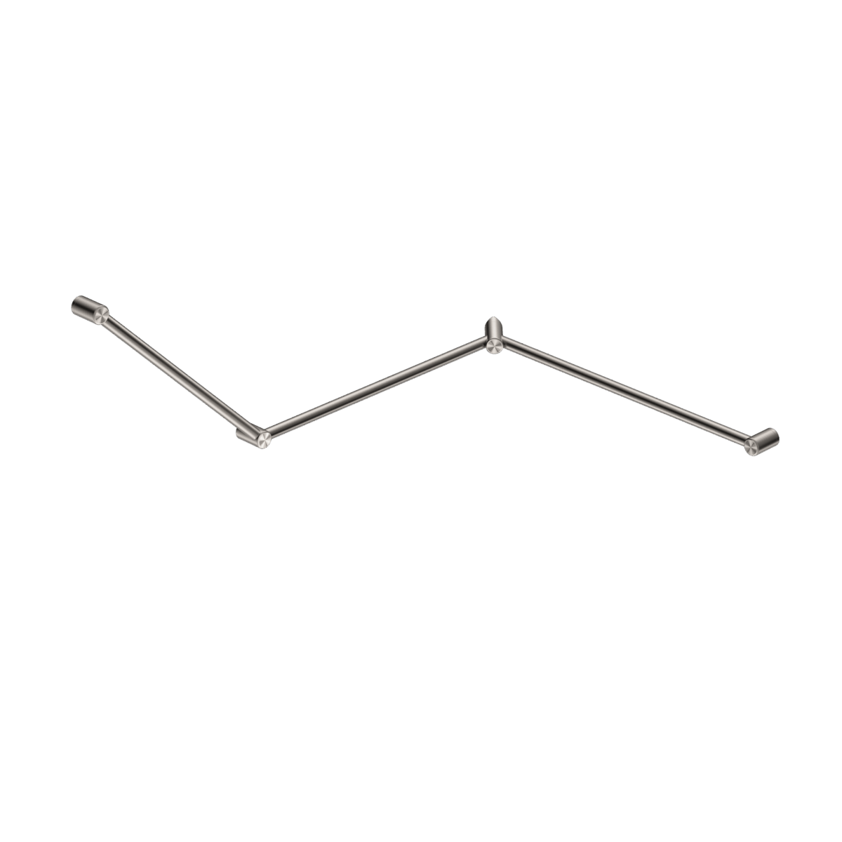 Nero Mecca Care 32mm Dda Toilet Grab Rail Set 45 Degree Continuous 750X965X1025mm Brushed Nickel | NRCR3245CBN