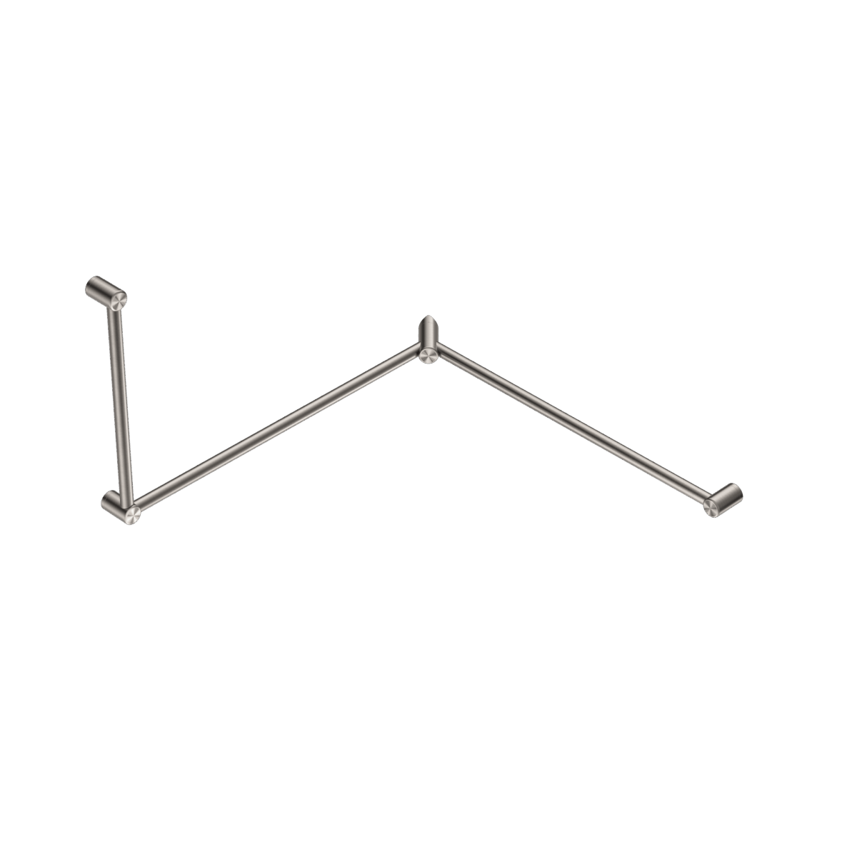 Nero Mecca Care 32mm Dda Toilet Grab Rail Set 90 Degree Continuous 600X1065X1025mm Brushed Nickel | NRCR3290cBN