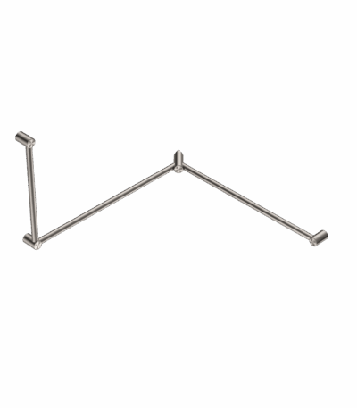 Nero Mecca Care 32mm Dda Toilet Grab Rail Set 90 Degree Continuous 600X1065X1025mm Brushed Nickel | NRCR3290cBN