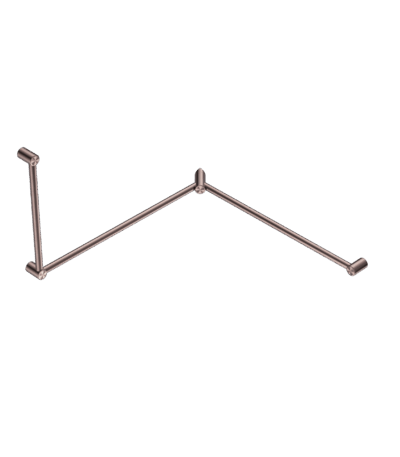 Nero Mecca Care 32mm Dda Toilet Grab Rail Set 90 Degree Continuous 600X1065X1025mm Brushed Bronze | NRCR3290cBZ