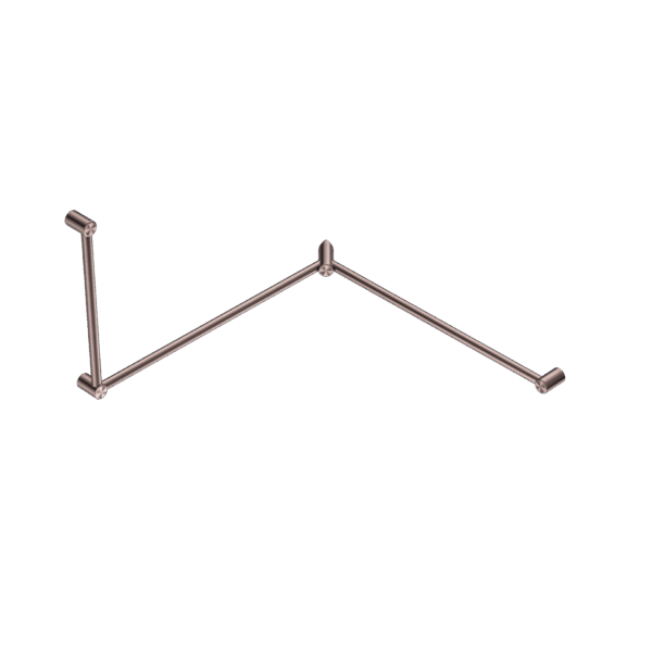 Nero Mecca Care 32mm Dda Toilet Grab Rail Set 90 Degree Continuous 600X1065X1025mm Brushed Bronze | NRCR3290cBZ