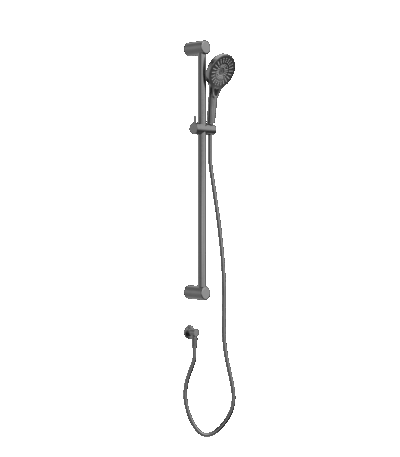 Nero Mecca Care 32mm Grab Rail And Adjustable Shower Rail Set 900mm Gun Metal | NRCS005GM