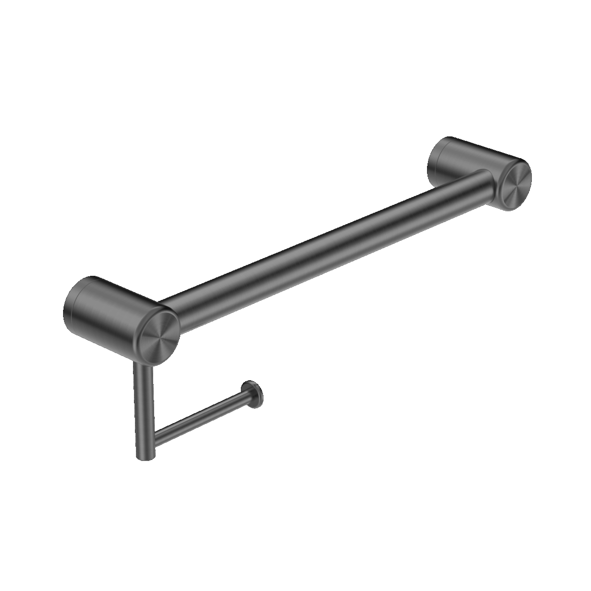 Nero Mecca Care 32mm Grab Rail With Toilet Roll Holder 450mm Gun Metal | NRCR3218AGM