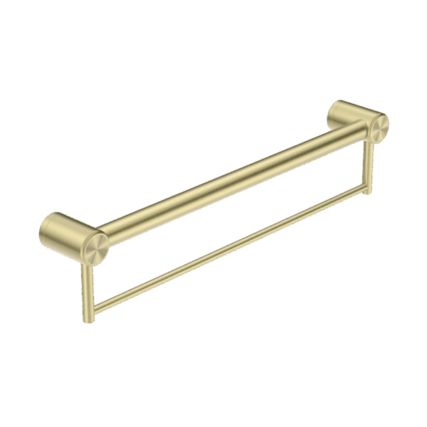 Nero Mecca Care 32mm Grab Rail With Towel Holder 900mm Brushed Gold | NRCR3230BBG