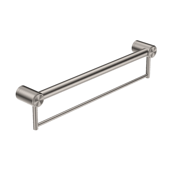 Nero Mecca Care 32mm Grab Rail With Towel Holder 900mm Brushed Nickel | NRCR3230BBN