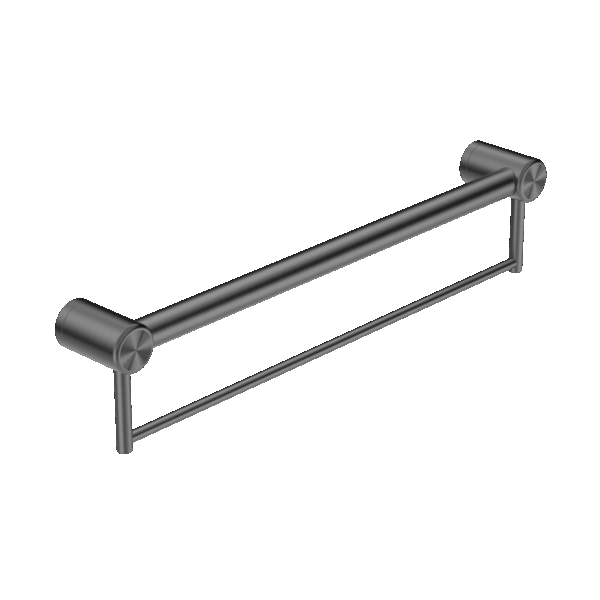 Nero Mecca Care 32mm Grab Rail With Towel Holder 900mm Gun Metal | NRCR3230BGM