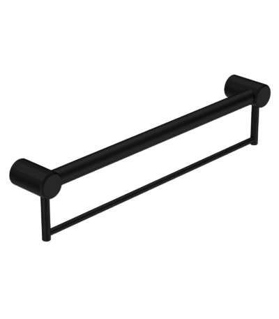 Nero Mecca Care 32mm Grab Rail With Towel Holder 900mm Matte Black | NRCR3230BMB