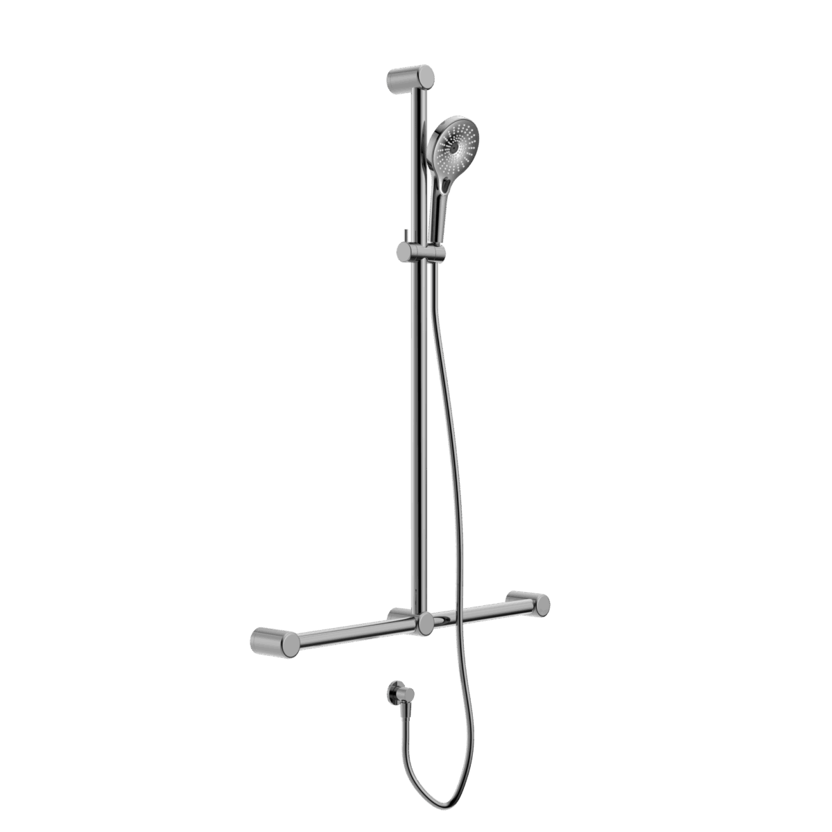 Nero Mecca Care 32mm T Bar Grab Rail And Adjustable Shower Set 1100X750mm Chrome | NRCS006CH
