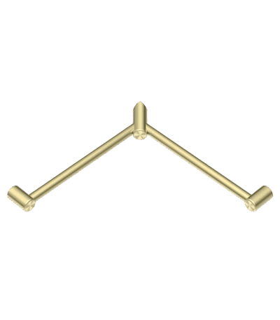 Nero Mecca Care 32mm Wrap Around Corner Grab Rail 600X600mm Brushed Gold | NRCR3290WBG