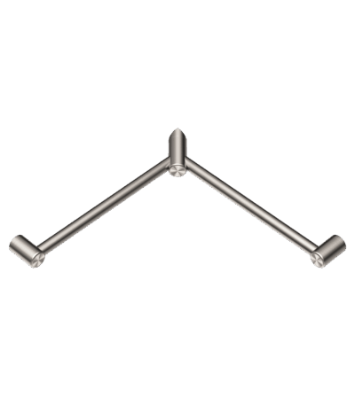 Nero Mecca Care 32mm Wrap Around Corner Grab Rail 600X600mm Brushed Nickel | NRCR3290WBN