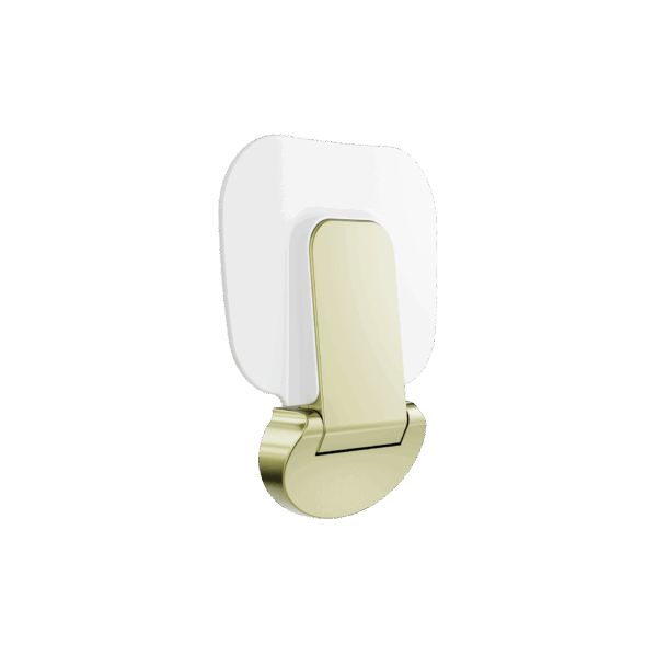 Nero Mecca Care Shower Seat 400×330mm Brushed Gold | NRCR0003BG