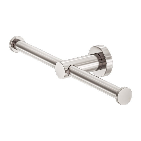 Nero Mecca Double Toilet Roll Holder Brushed Nickel | NR1986dBN