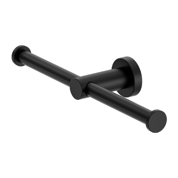 Nero Mecca Double Toilet Roll Holder Matte Black | NR1986dMB