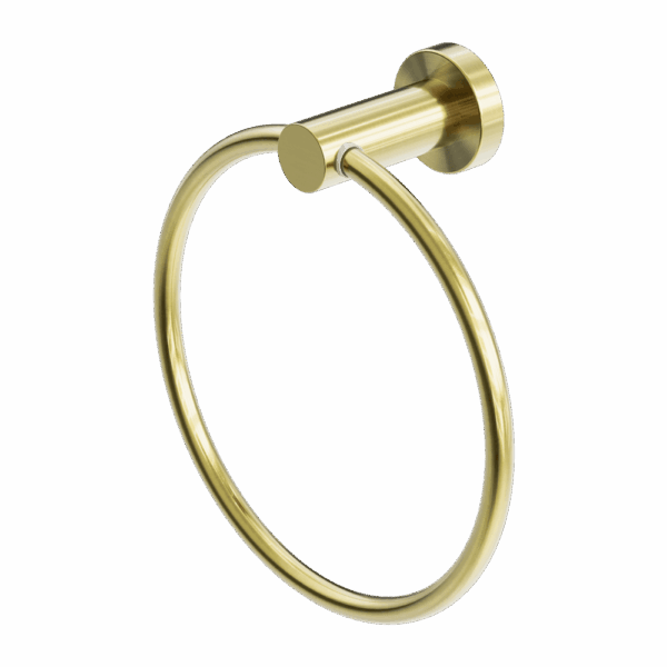 Nero Mecca Hand Towel Ring Brushed Gold | NR1980BG