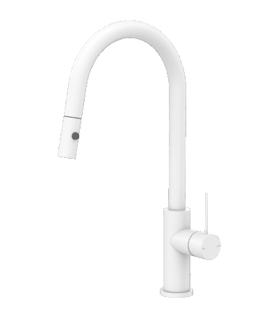 Nero Mecca Pull Out Sink Mixer With Vegie Spray Function Matte White | NR221908MW