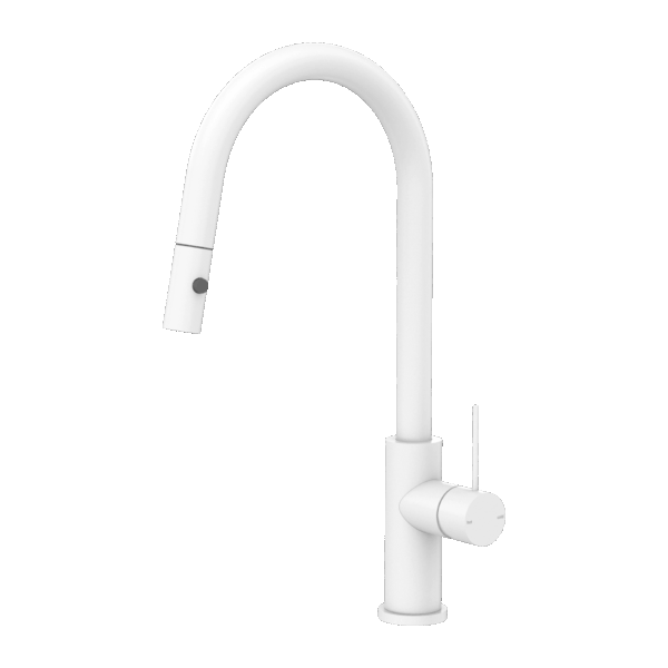 Nero Mecca Pull Out Sink Mixer With Vegie Spray Function Matte White | NR221908MW