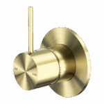 Nero Mecca Shower Mixer Handle Up 80mm Plate Brushed Gold | NR221911BBG