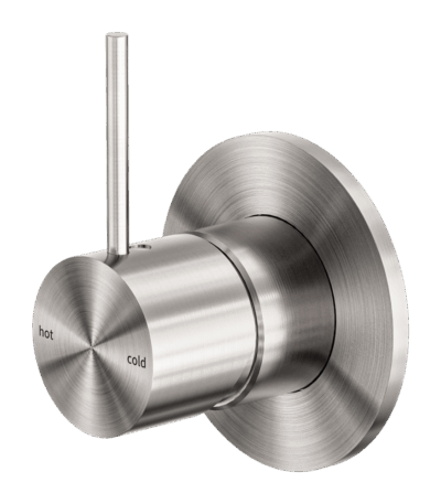 Nero Mecca Shower Mixer Handle Up 80mm Plate Brushed Nickel | NR221911BBN