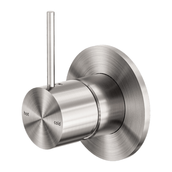 Nero Mecca Shower Mixer Handle Up 80mm Plate Brushed Nickel | NR221911BBN