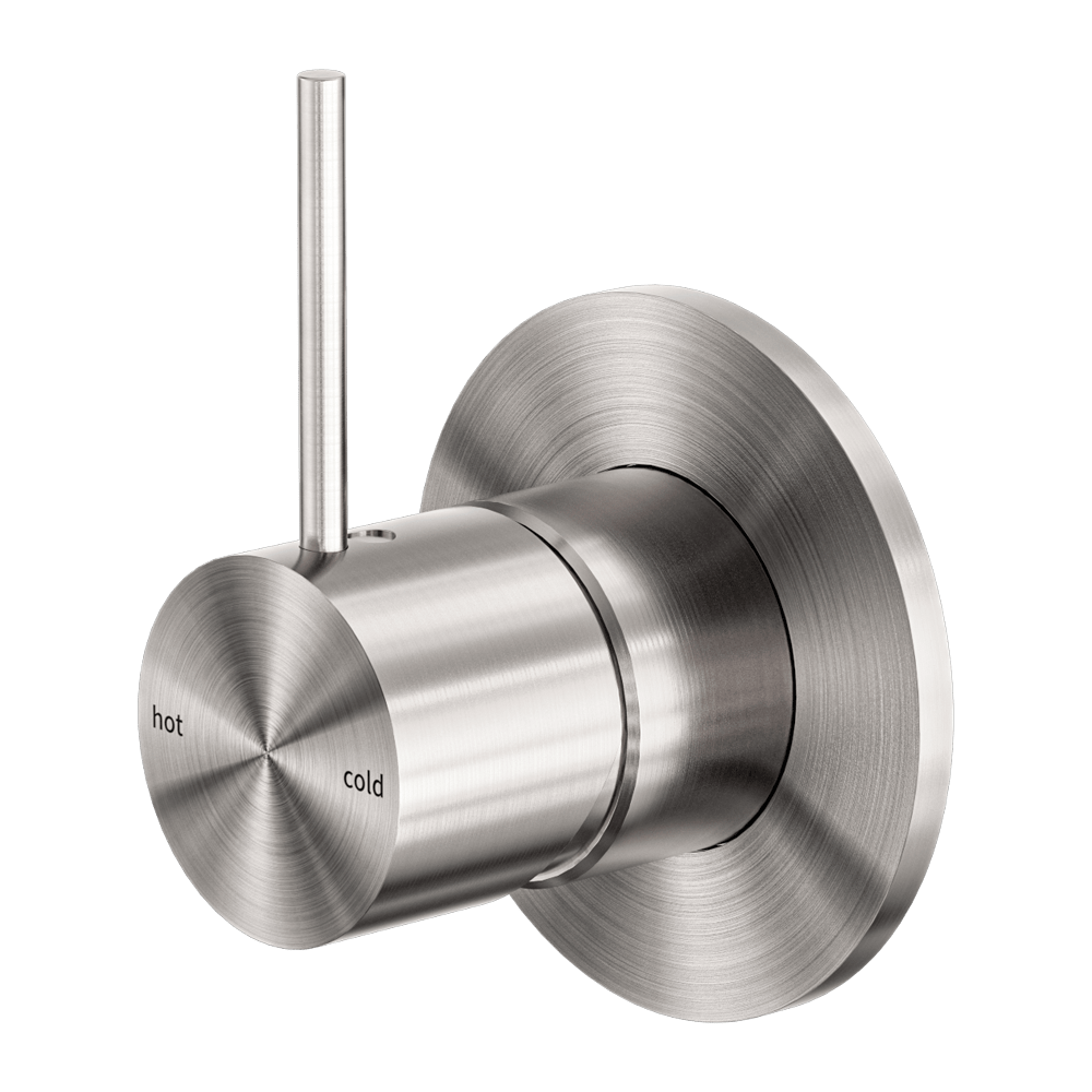 Nero Mecca Shower Mixer Handle Up 80mm Plate Brushed Nickel | NR221911BBN