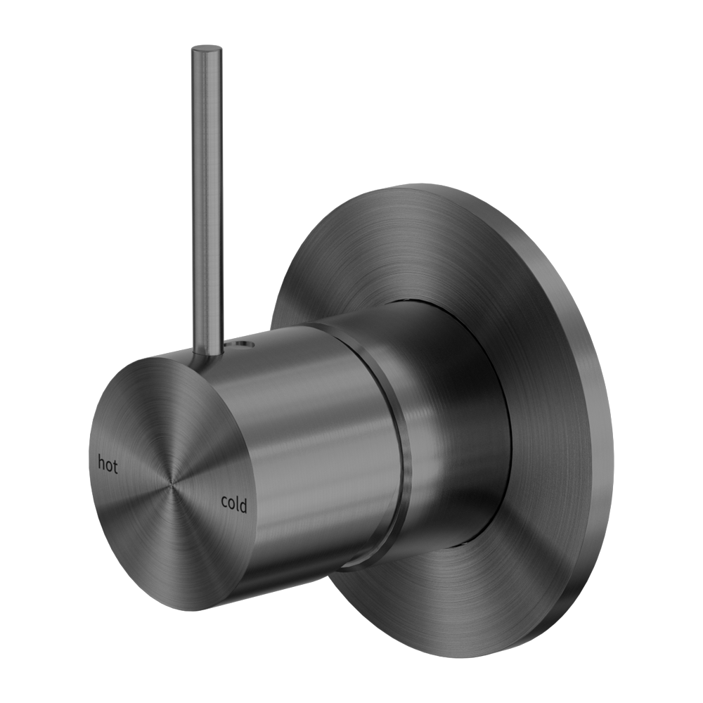 Nero Mecca Shower Mixer Handle Up 80mm Plate Gun Metal | NR221911BGM