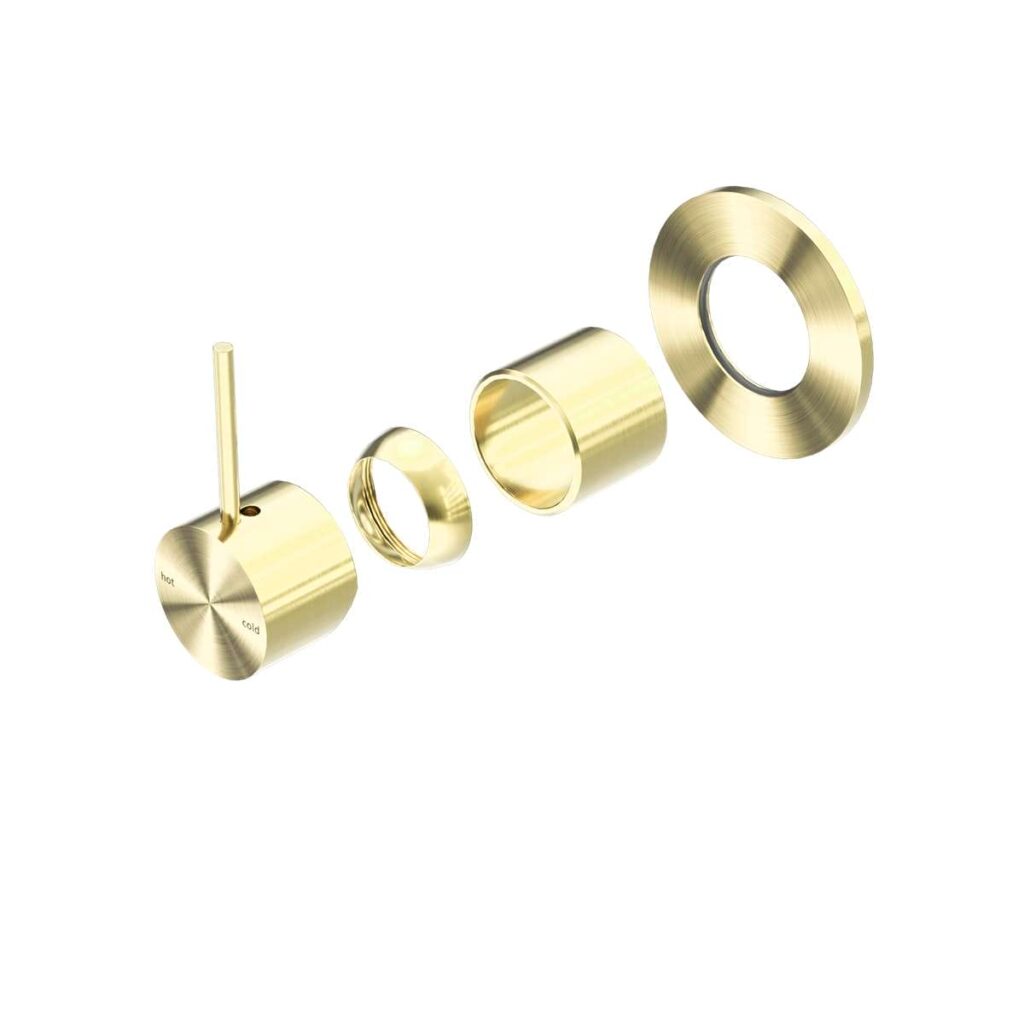 Nero Mecca Shower Mixer Handle Up 80mm Plate Trim Kits Only Brushed Gold | NR221911BTBG