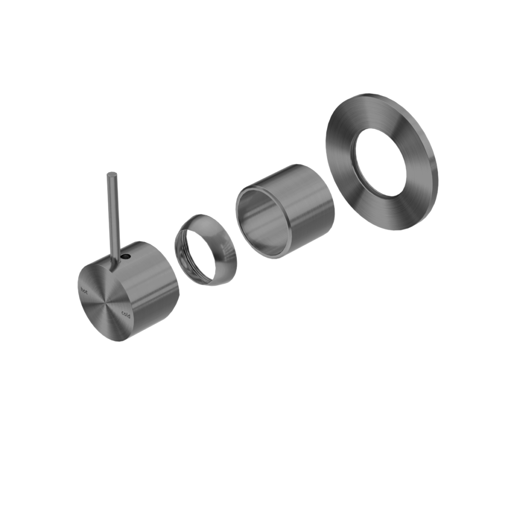 Nero Mecca Shower Mixer Handle Up 80mm Plate Trim Kits Only Gun Metal | NR221911BTGM