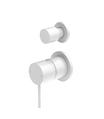 Nero Mecca Shower Mixer With Divertor Separate Back Plate Matte White | NR221911sMW