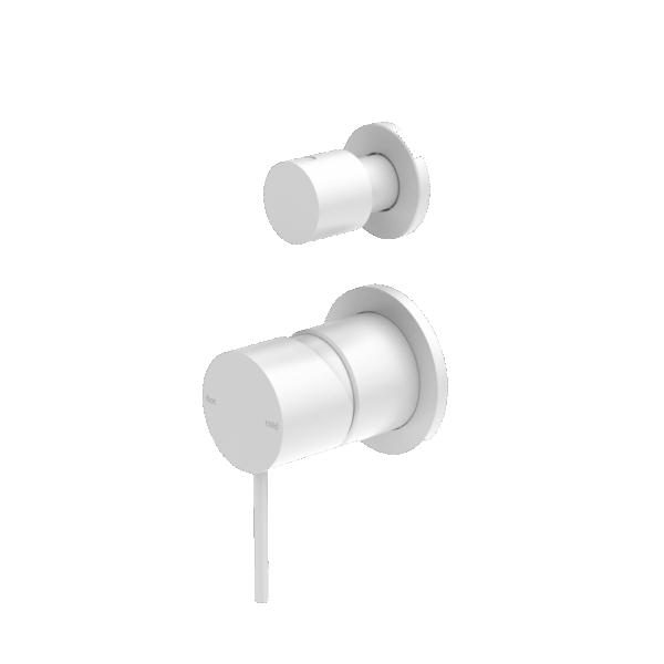 Nero Mecca Shower Mixer With Divertor Separate Back Plate Matte White | NR221911sMW