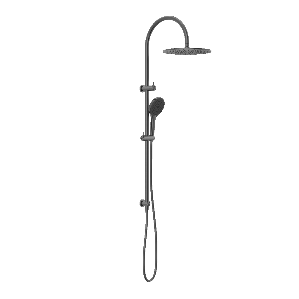 Nero Mecca Twin Shower With Air Shower Ii Gun Metal | NR221905HGM