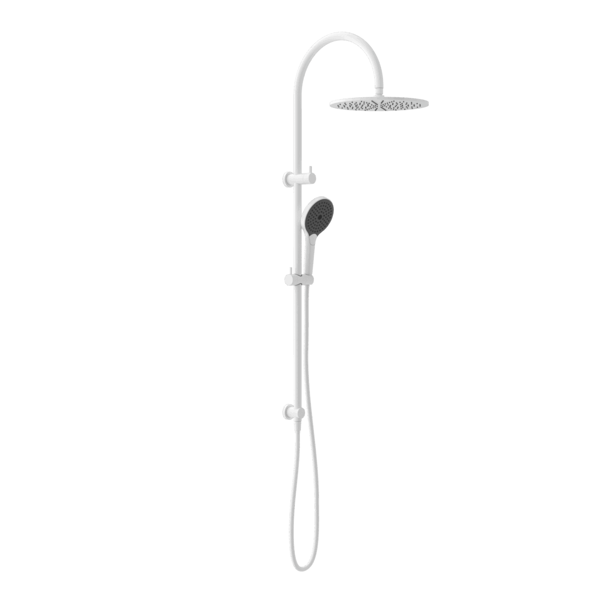 Nero Mecca Twin Shower With Air Shower Ii Matte White | NR221905HMW