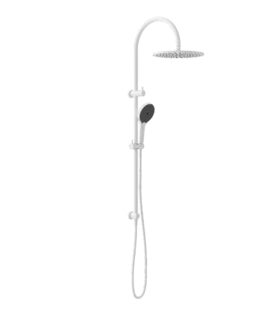 Nero Mecca Twin Shower With Air Shower Ii Matte White | NR221905HMW