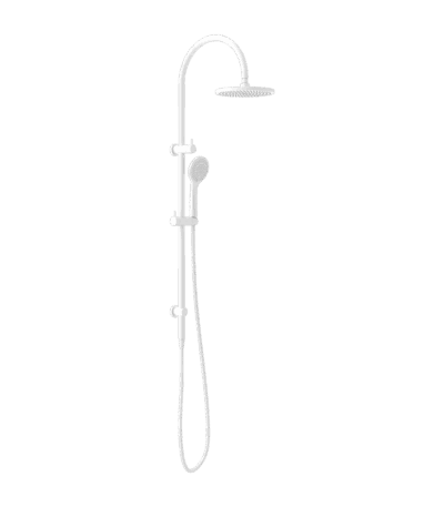 Nero Mecca Twin Shower With Air Shower Matte White | NR221905bMW