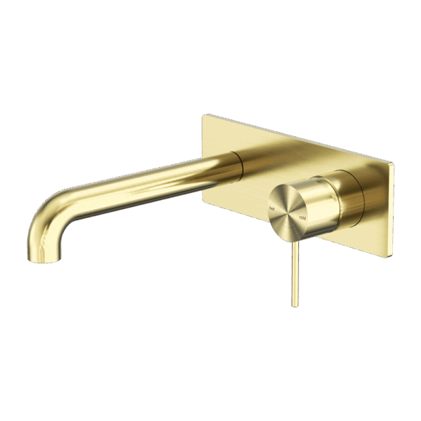 Nero Mecca Wall Basin/Bath Mixer 120mm Brushed Gold | NR221910A120BG