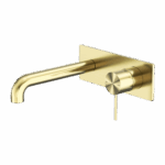 Nero Mecca Wall Basin/Bath Mixer 160mm Brushed Gold | NR221910A160BG