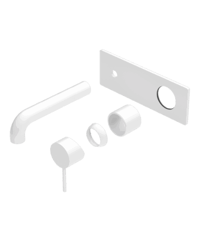 Nero Mecca Wall Basin/Bath Mixer 185mm Trim Kits Only Matte White | NR221910A185TMW
