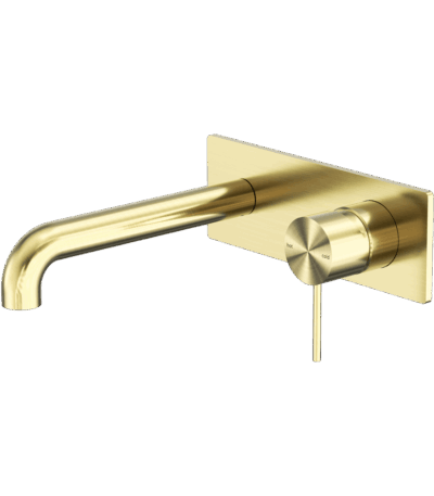 Nero Mecca Wall Basin/Bath Mixer 230mm Brushed Gold | NR221910A230BG